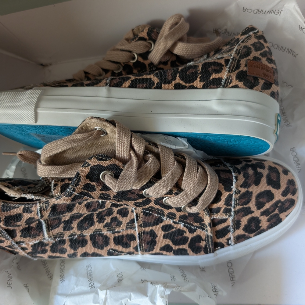 Leopard Print Wedge Sneakers with White Soles
